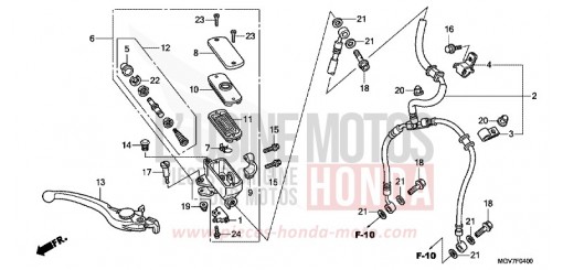FR. BRAKE MASTER CYLINDER (CBR600F) CBR600FC de 2012